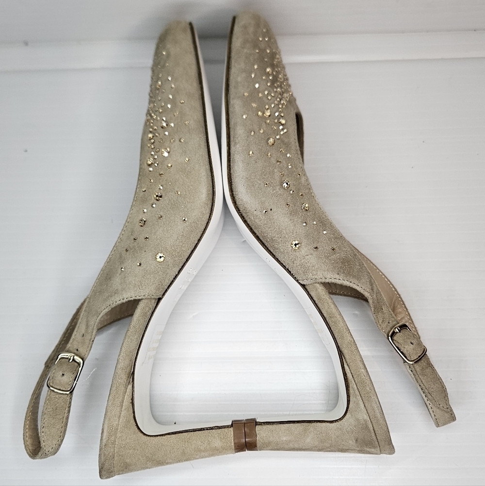 Ron White "Vivian Crystal" Fawn Amber Slingback – Size 36.5, New, Without Box - Picture 9 of 12